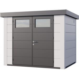 Abri Telluria en acier galvanisé blanc 5,6m²