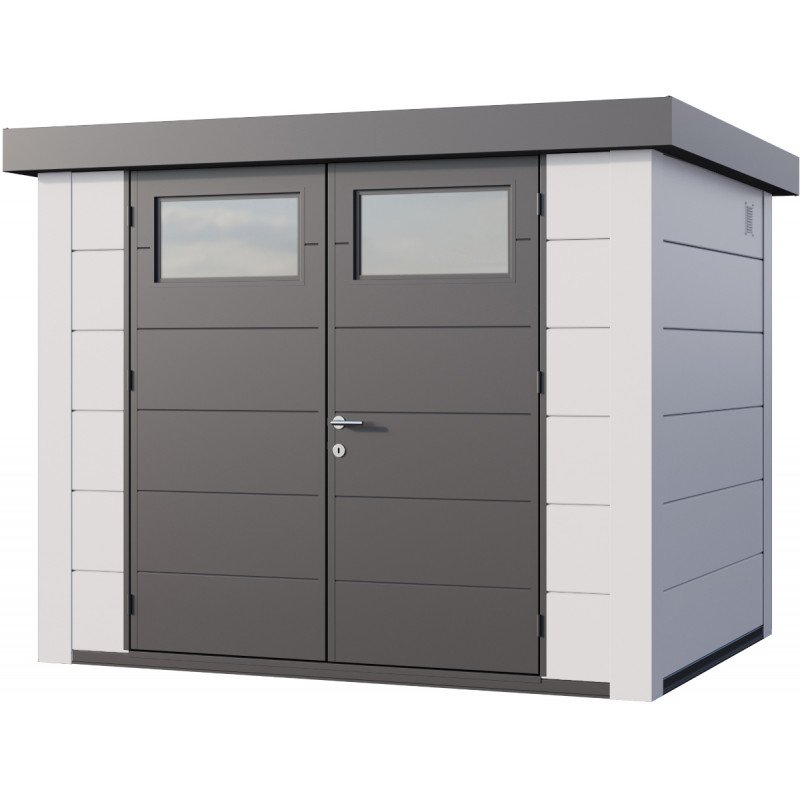 Abri Telluria en acier galvanisé blanc 5,6m²