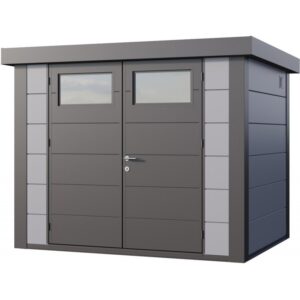 Abri Telluria Eleganto 2721 en acier galvanisé gris clair 5,6m²