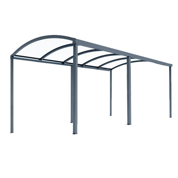 Abris de voiture en aluminium autoporté avec toiture en polycarbonate – Image 2