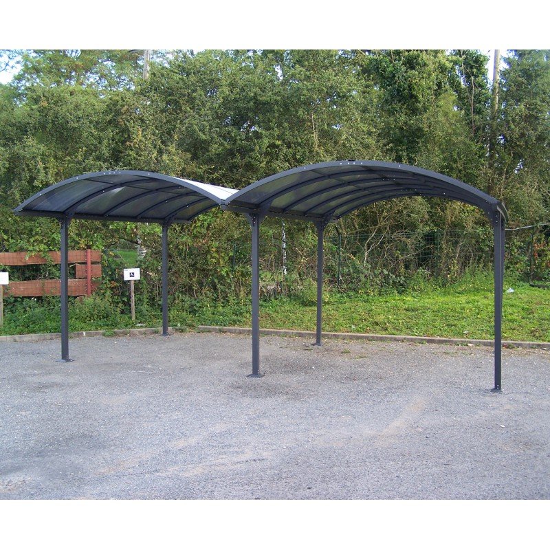 Carport 2 voitures en aluminium et polycarbonate 6mm ANTI-UV – Habrita – Image 2