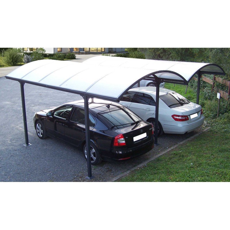 Carport 2 voitures en aluminium et polycarbonate 6mm ANTI-UV – Habrita – Image 7