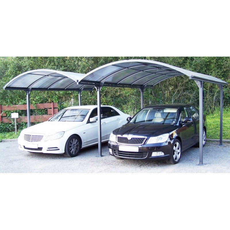 Carport 2 voitures en aluminium et polycarbonate 6mm ANTI-UV – Habrita – Image 8