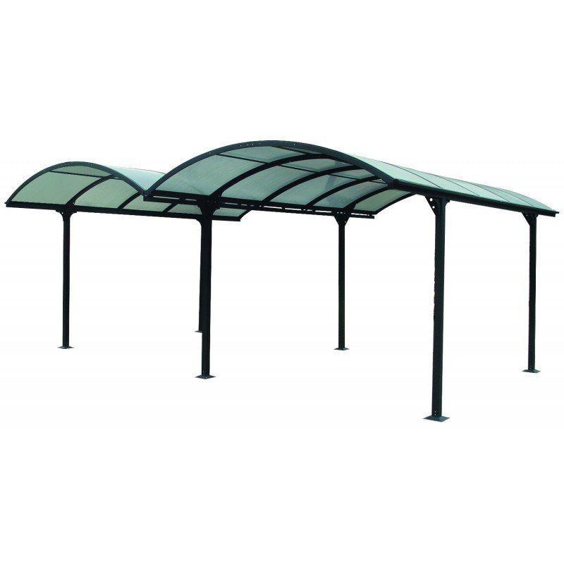 Carport 2 voitures en aluminium et polycarbonate 6mm ANTI-UV – Habrita – Image 3
