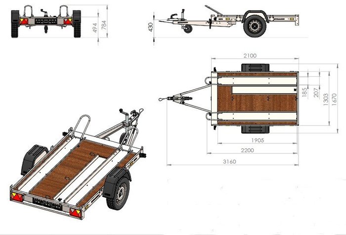 Remorque moto 2 rails UNITRAILER MOTO 2 – Image 8