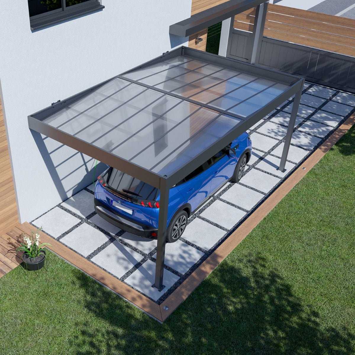 Carport adossé aluminium Trigano LIBECCIO WALL 16 m² – Image 7