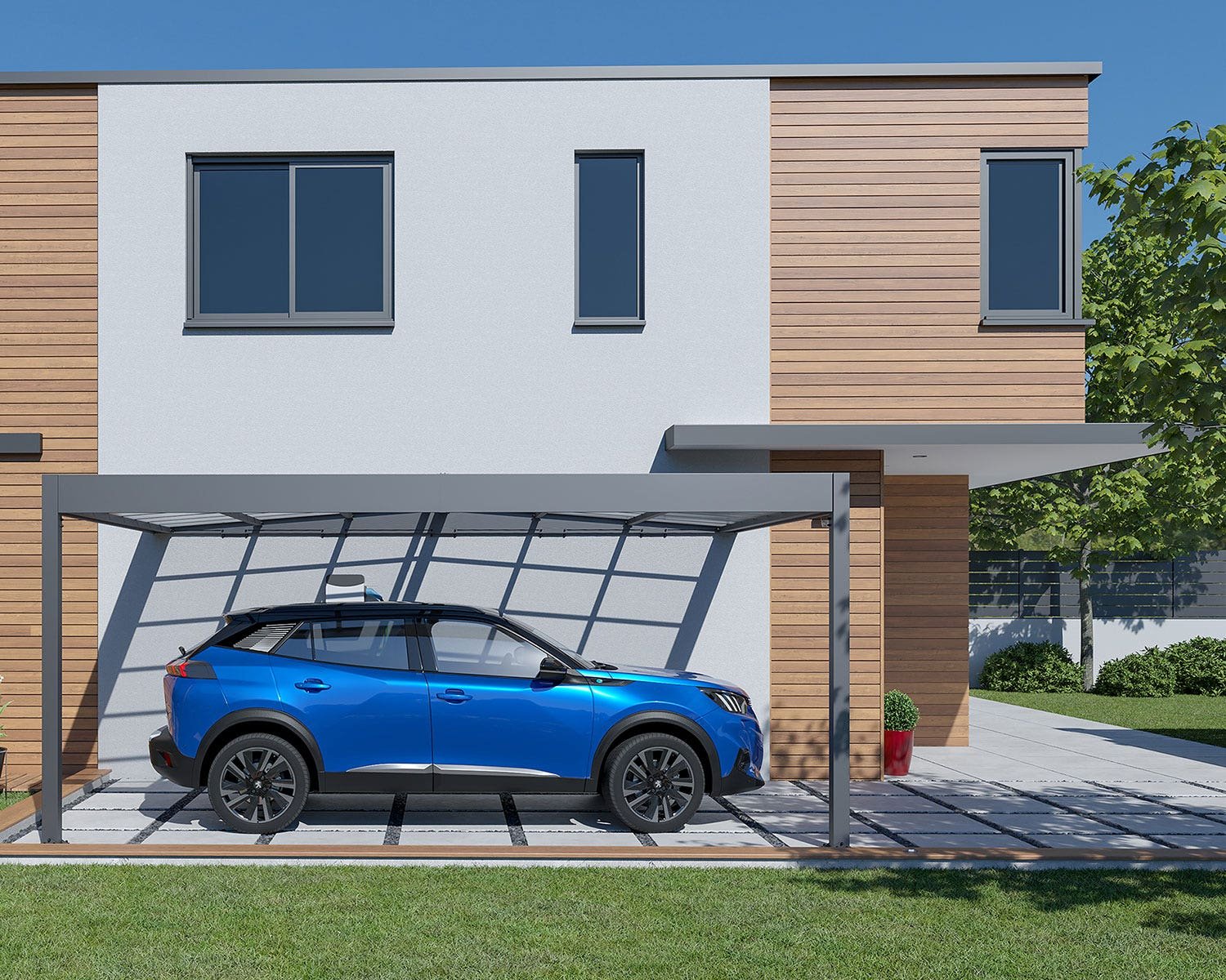 Carport adossé aluminium Trigano LIBECCIO WALL 16 m² – Image 8