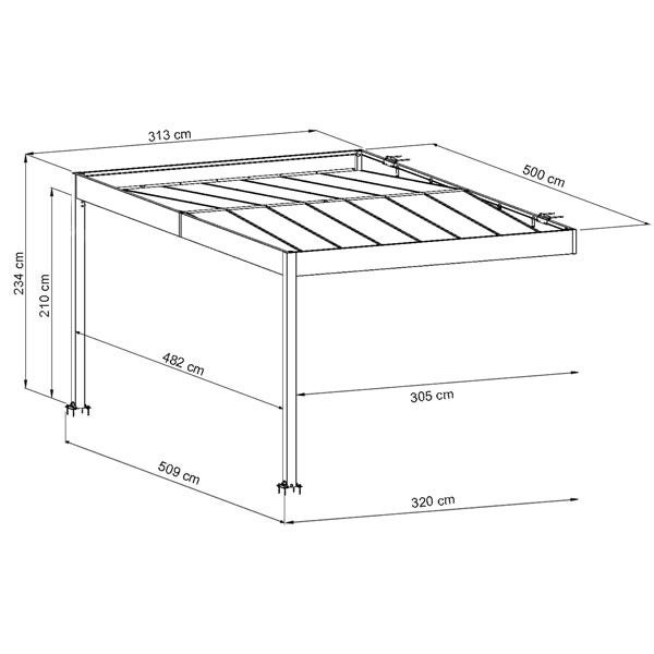 Carport adossé aluminium Trigano LIBECCIO WALL 16 m² – Image 5