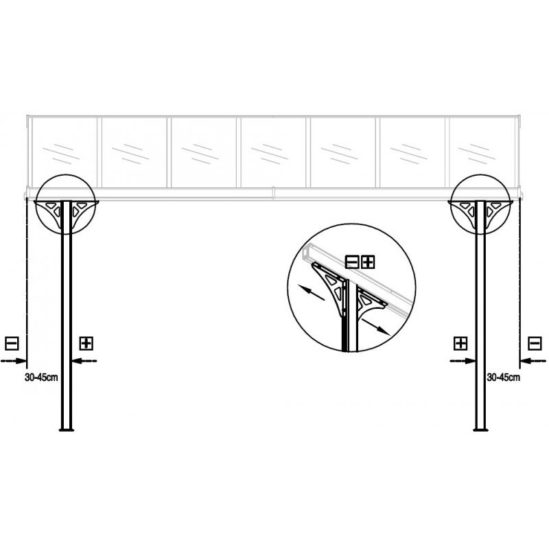 Toit de terrasse ajustable en aluminium laqué blanc 3,05×4,36m X-METAL – Image 16