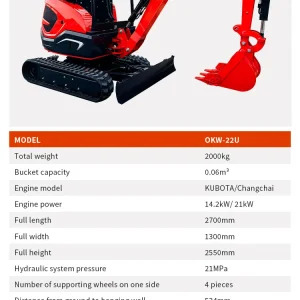 Mini-Pelle Escavatore Cingolato 2.2 Ton